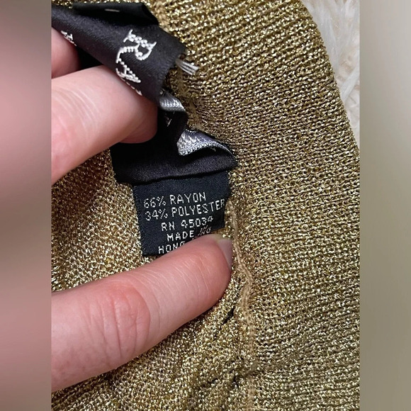 randall roy for william kasper pants shimmery pull one unlined gold size S - Picture 4 of 8